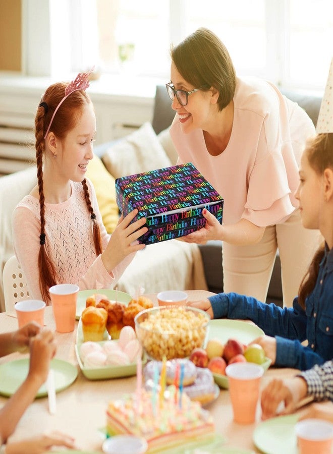 AirCool Happy Birthday Wrapping Paper for Girls Boys Kids Women Men - Gradient Color Gift Wrap With Cut Lines on Reverse - 7 Sheets Folded Flat 20x28 Inches - Image 5